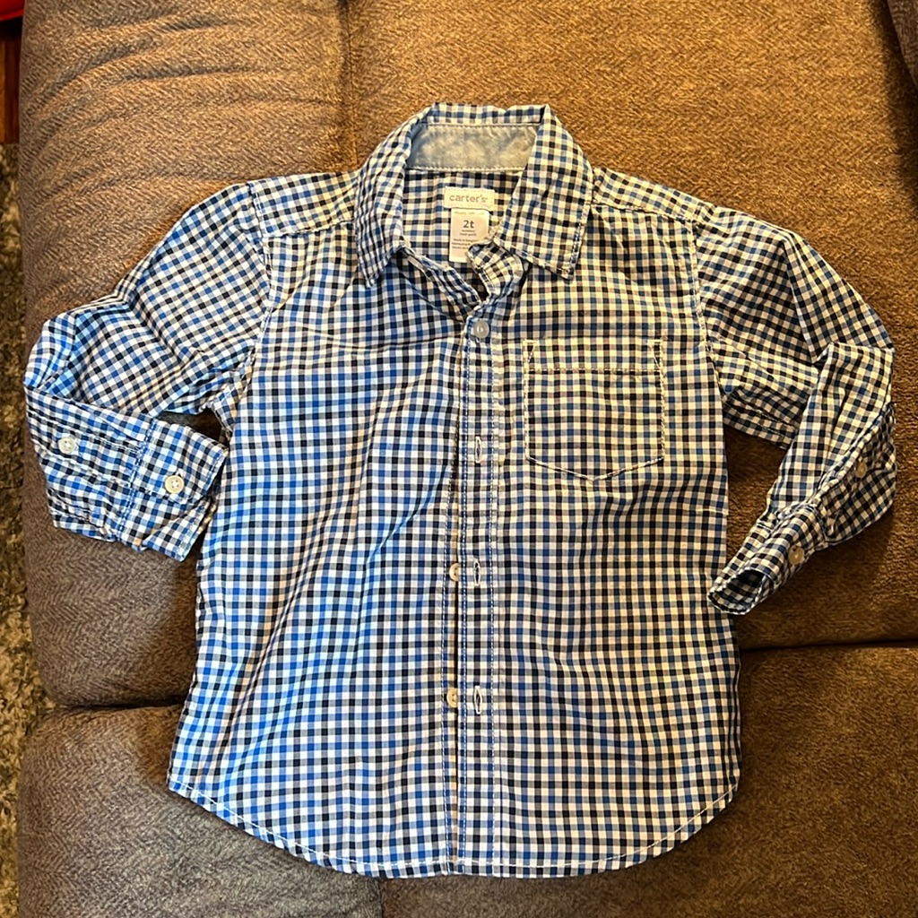 Carter’s 2t Button Down L/S Shirt, Easter, Spring, Euc